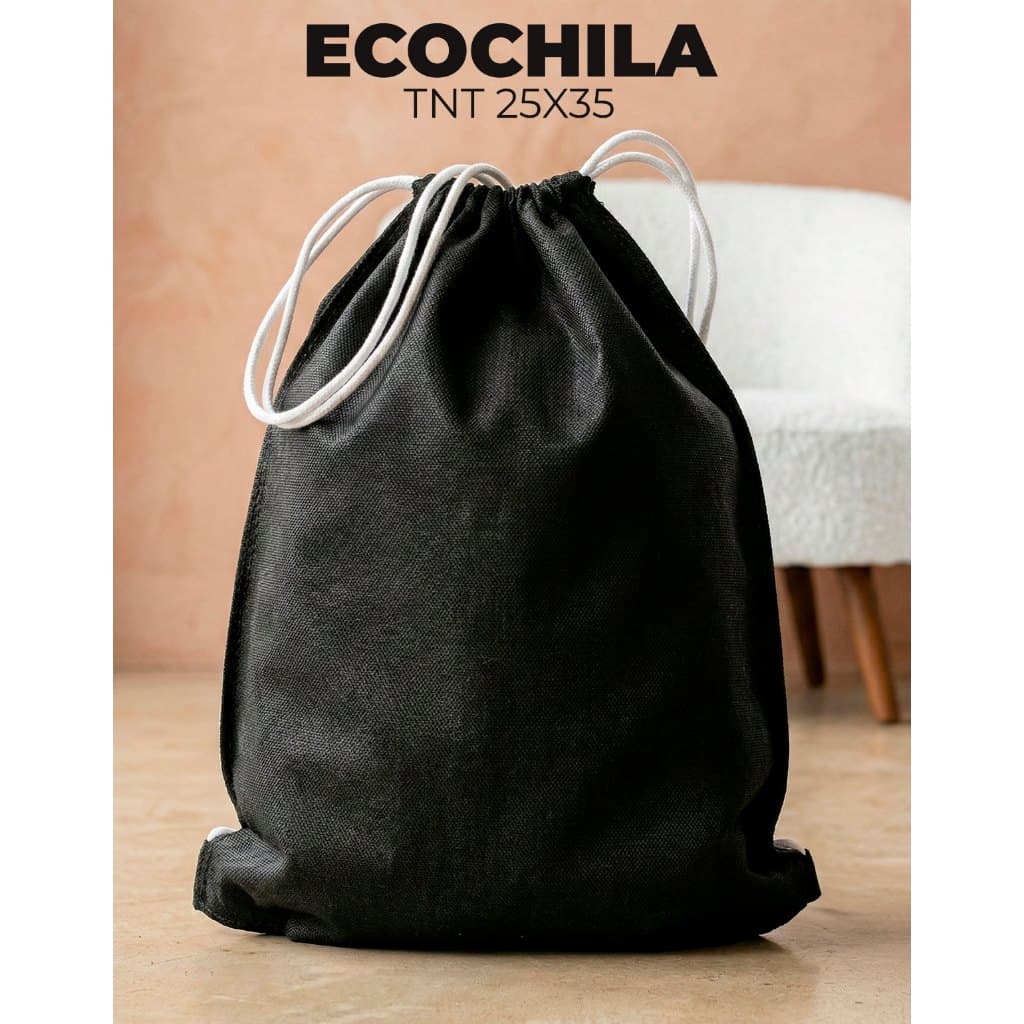 Kit Mochila TNT 25x35 Bolsa Ecochila Loja Evento Brinde Academia Escola Aproximadamente 6 a 8 Litros