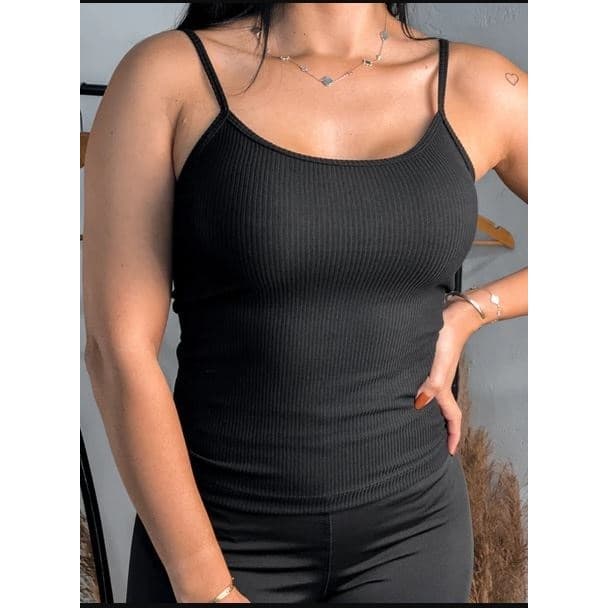 Regata Alcinha Premium Malha Canelada Verão Básicas Blusa Básica