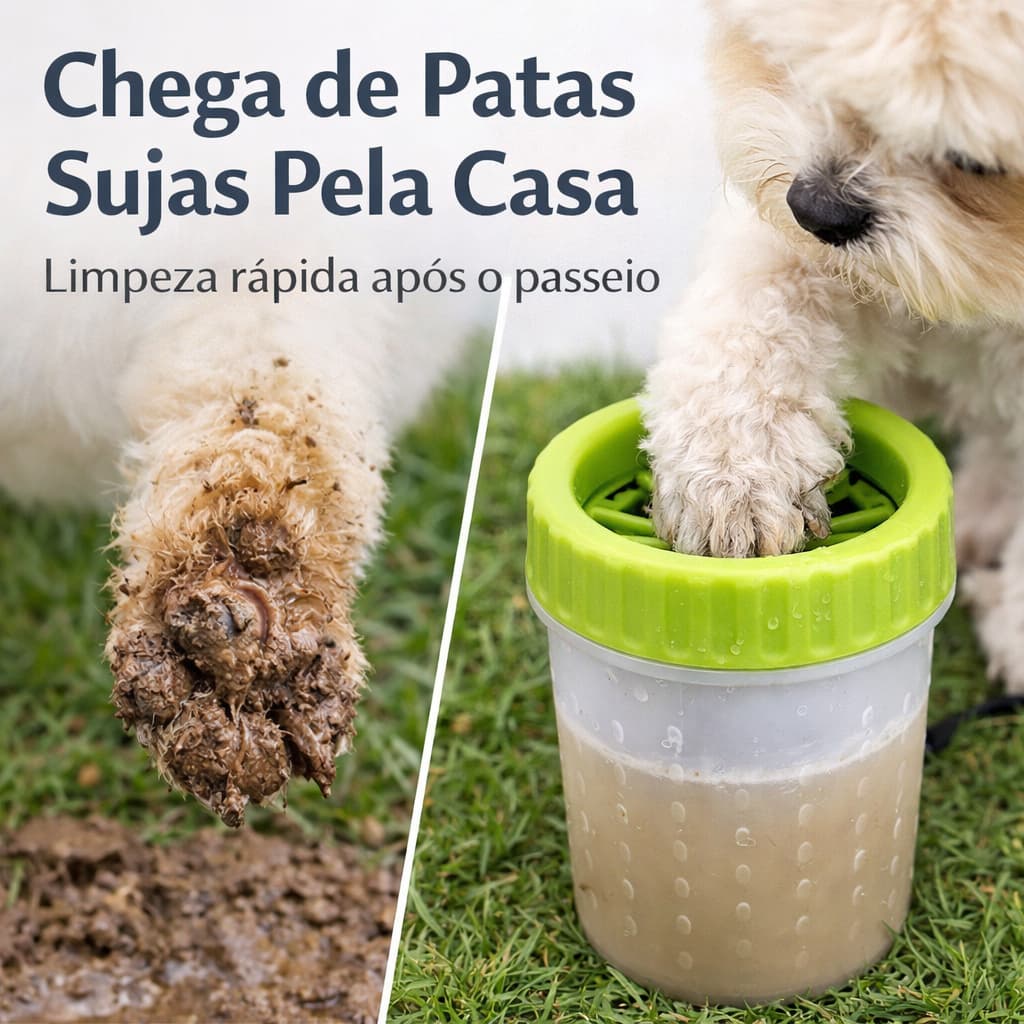 Limpa Patas Silicone para Cães - Copo de Banho Lava Pata