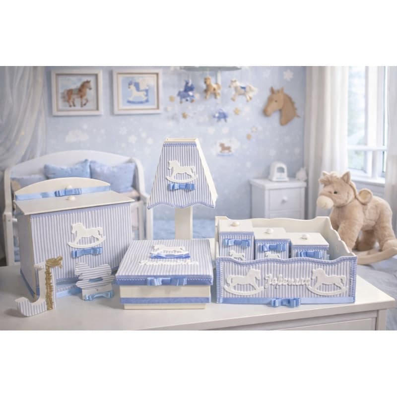 KIT DE HIGIENE MENINO CAVALO KIT BEBÊ MENINO
