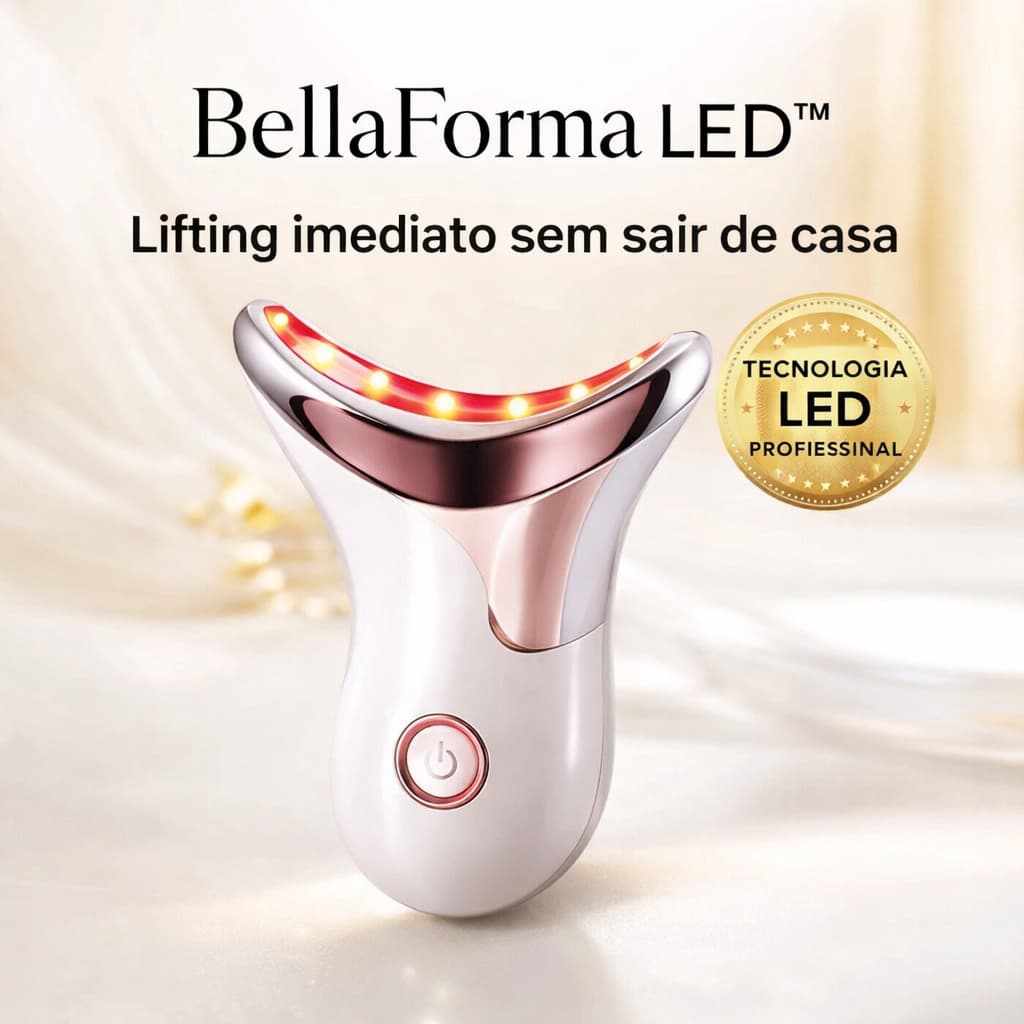 BellaForma LED™ Massageador Facial Lifting Anti Rugas e Flacidez com LED Bivolt USB