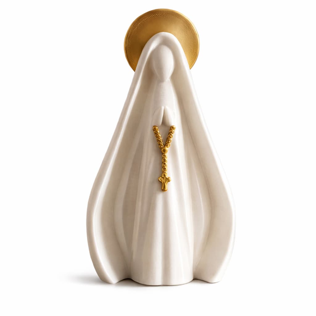 Escultura Imagem Santa Nossa Senhora Aparecida moderna decorativa minimalista design elegante