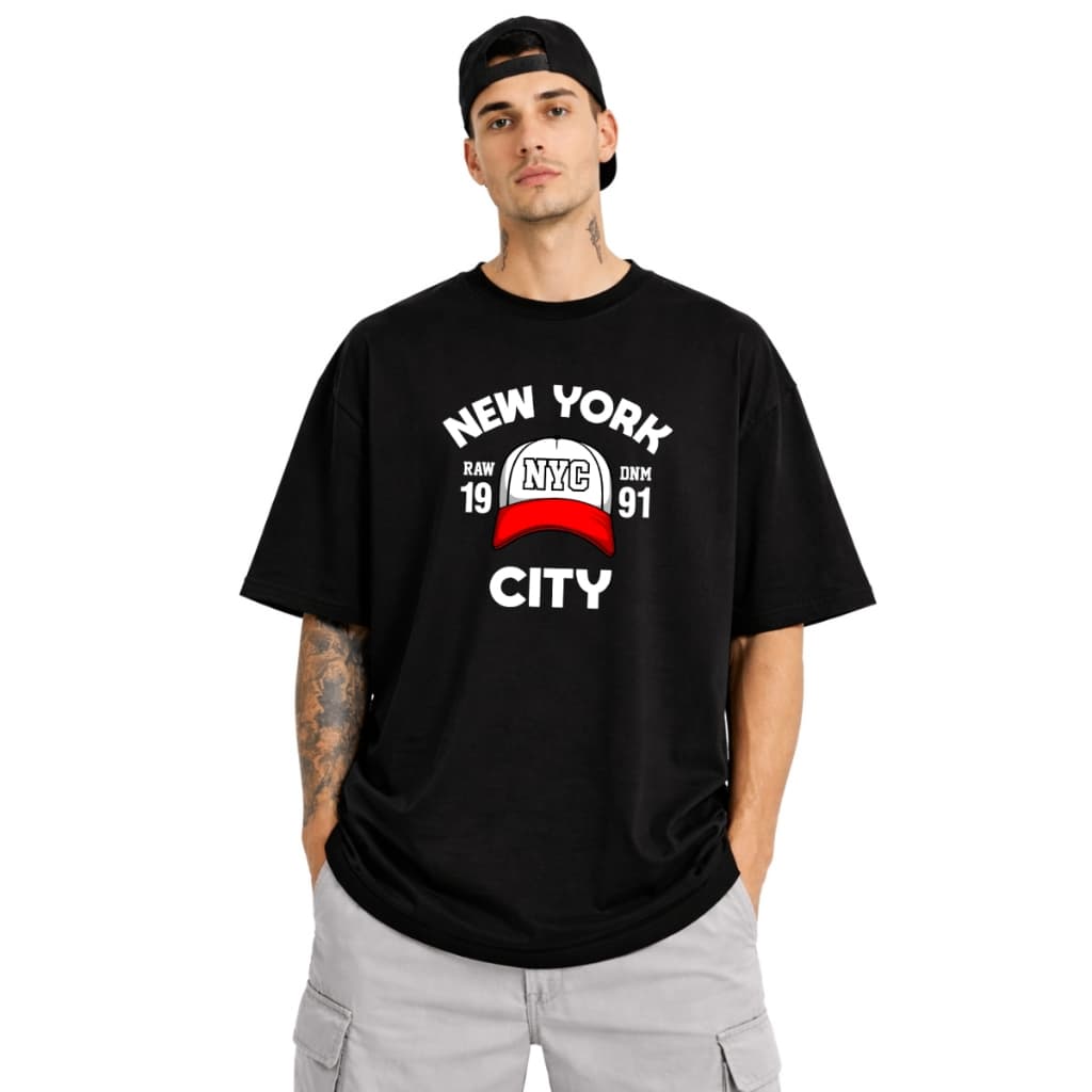 Camiseta Oversized Masculina Confortável Algodão Gola Redonda Estampa Basica