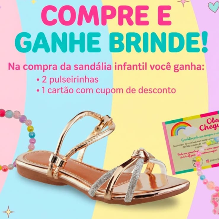 Sandália Infantil Menina Feminina Leve Confortável Strass Brilho Juvenil
