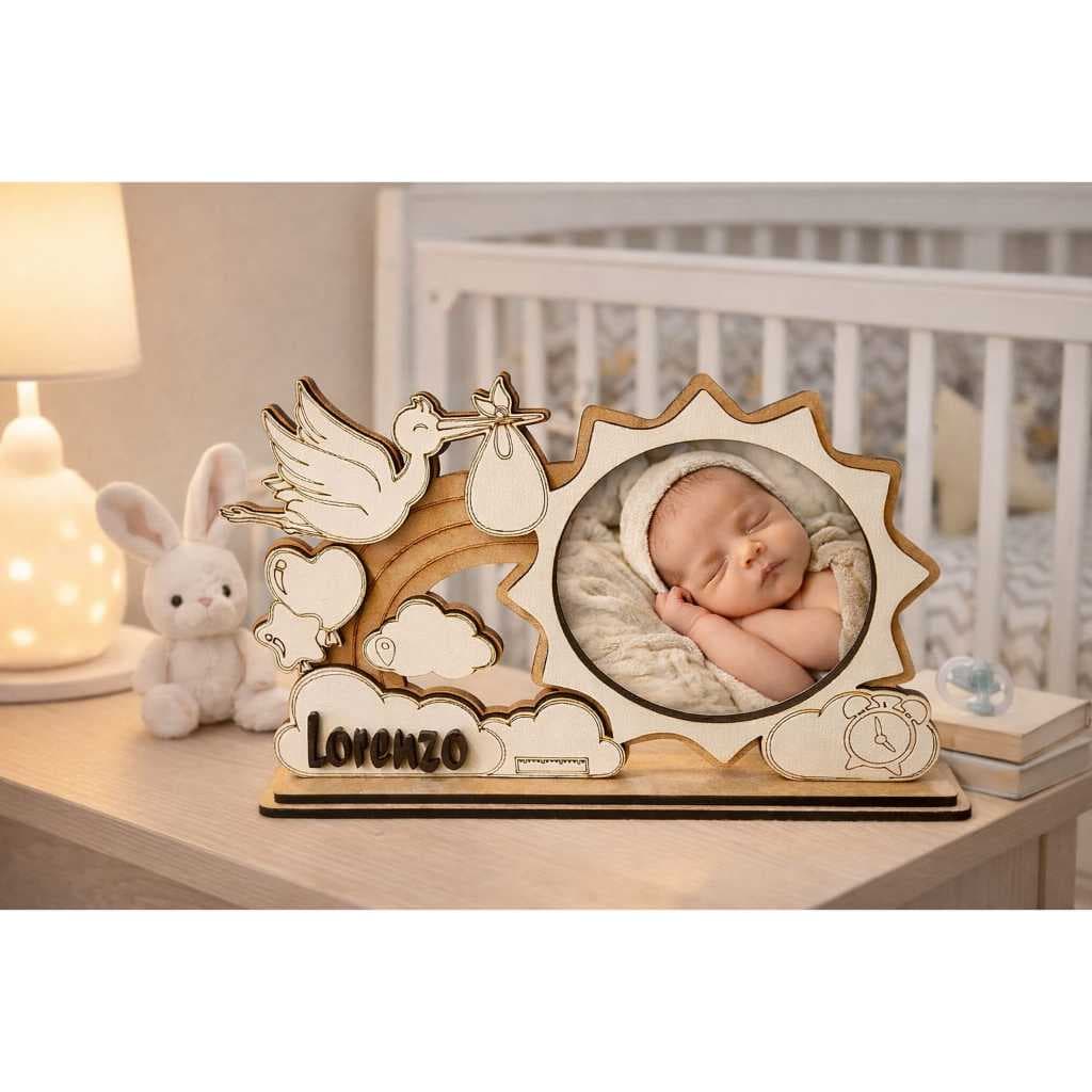 Porta Retrato Decorativo Infantil – Tema Bebê com Nome Personalizado em MDF