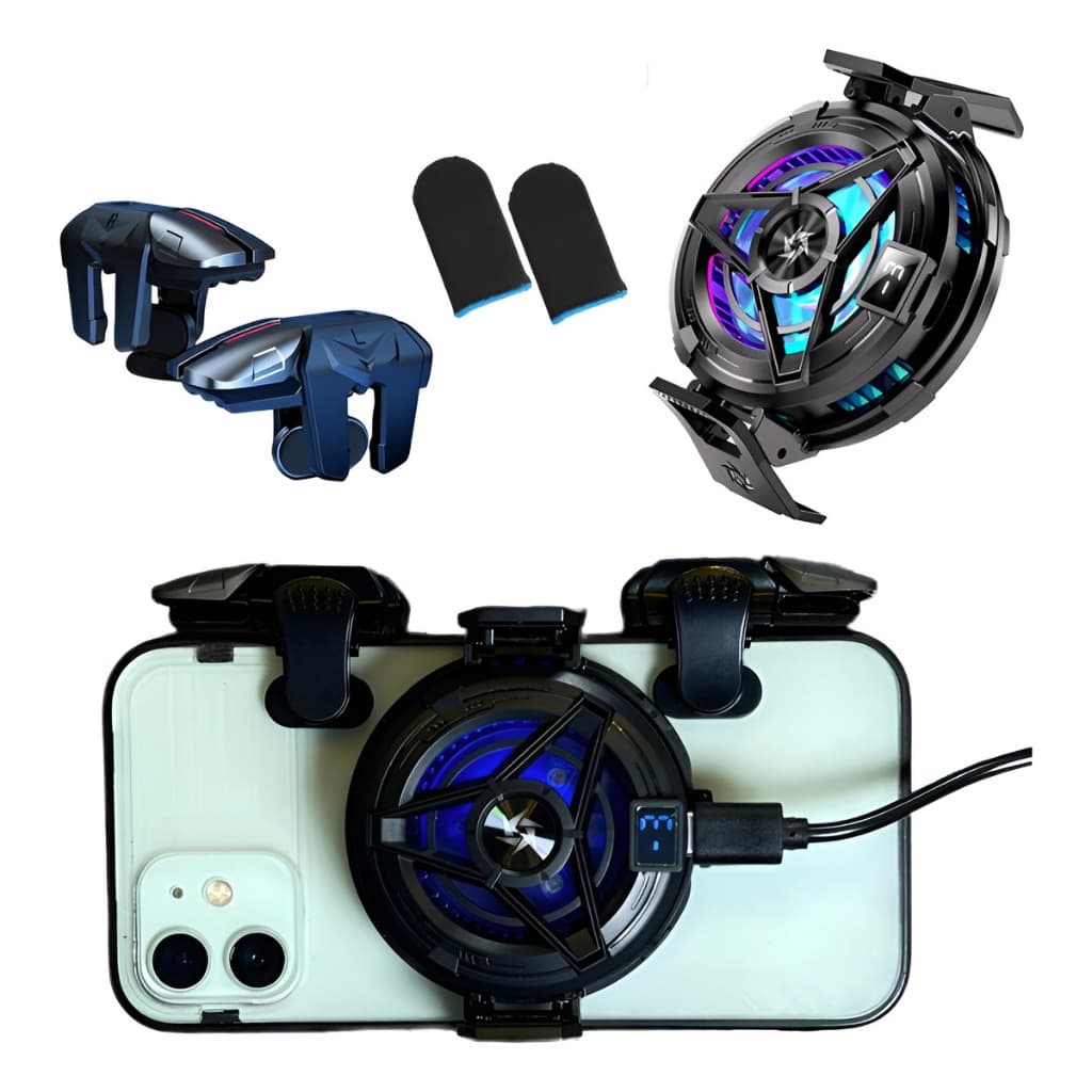 Kit Gamer - Cooler Gamer Magnético + Gatilho Duplo Pro + Luva Gamer