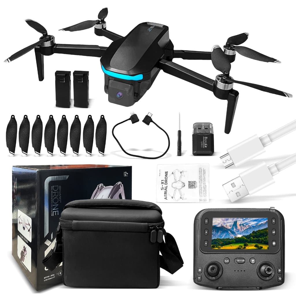 Drone profissional S-X1, com GPS, tela de 4,5 polegadas com resolução 4K, drone triaxial