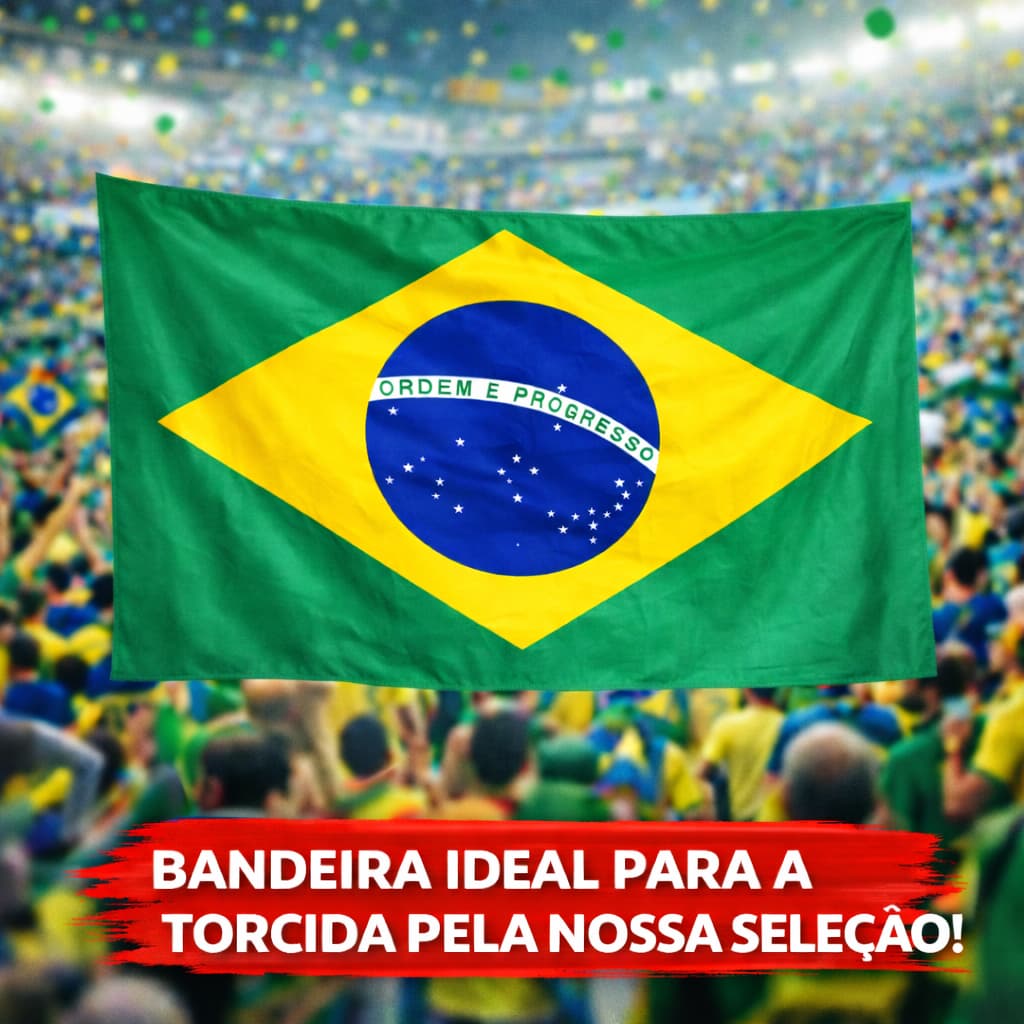 Bandeira do Brasil Grande Copa do Mundo 150x90 Torcida Decoração Verde Amarelo Promoção