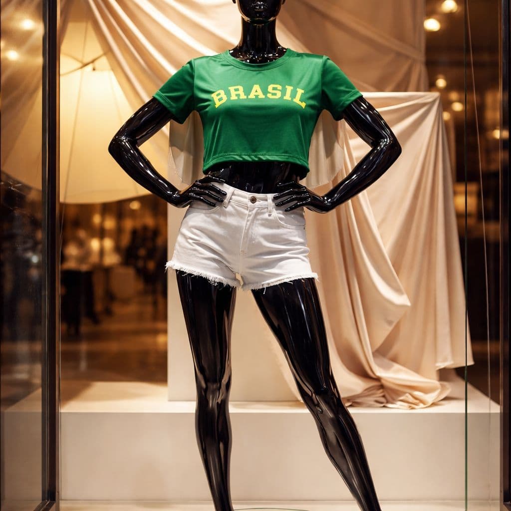 Cropped Brasil Copa tam Unico -  36 a 44