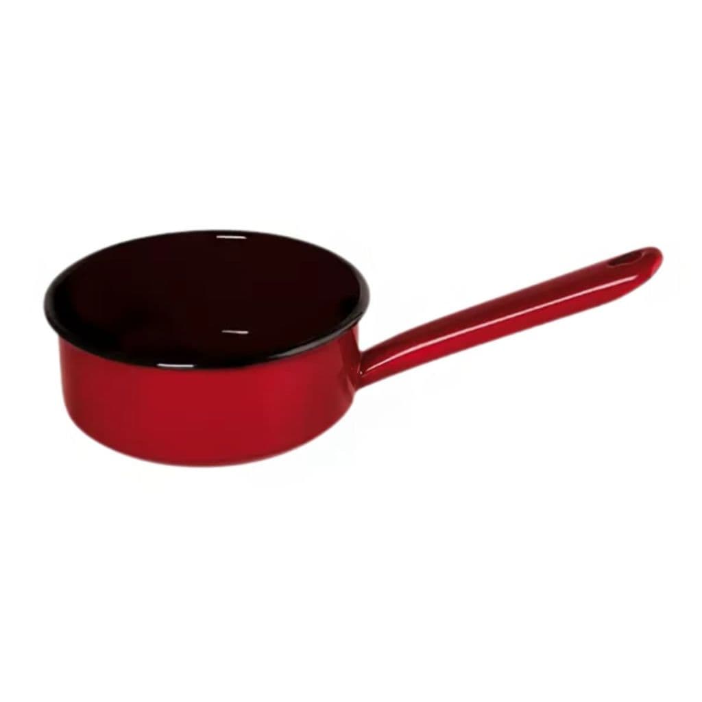 Panela Papeiro Esmaltada Indução, Gás, Á Lenha Vermelho 1,1l