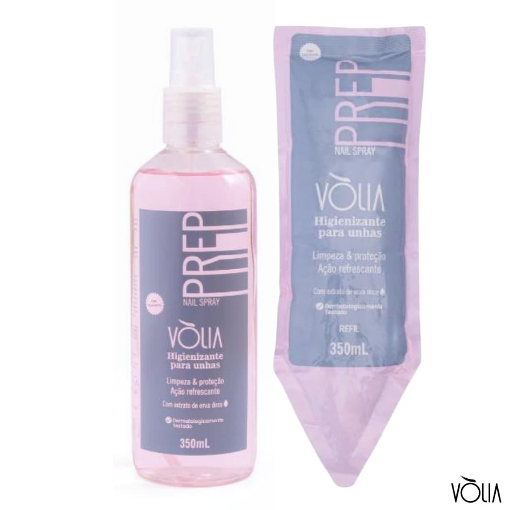 Nail Spray Frasco 350ml Rêfil Higienizante Unhas Vólia - Ação Refrescante e Calmante