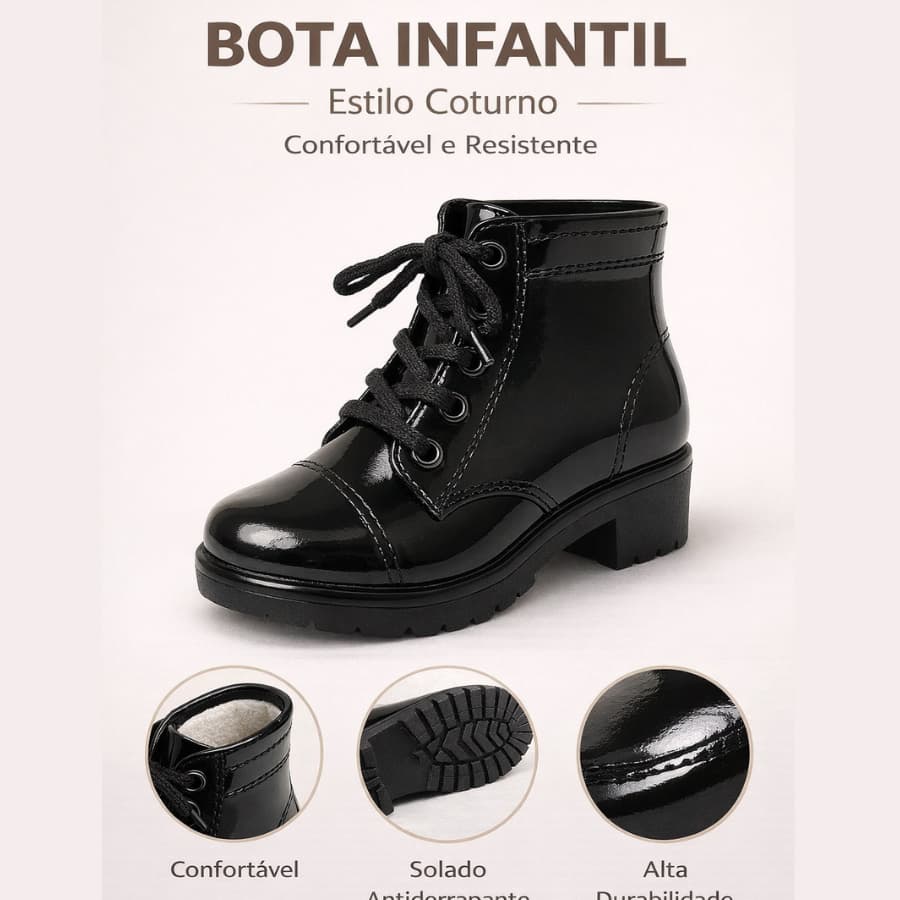 Bota Galocha Coturno Infantil Menina Lançamento