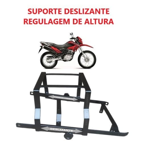 Suporte de Baú BROS 150 de 2009 até 2014 -Pode Levar Garupa - Bagageiro Deslizante de Correr para Caixa de Moto