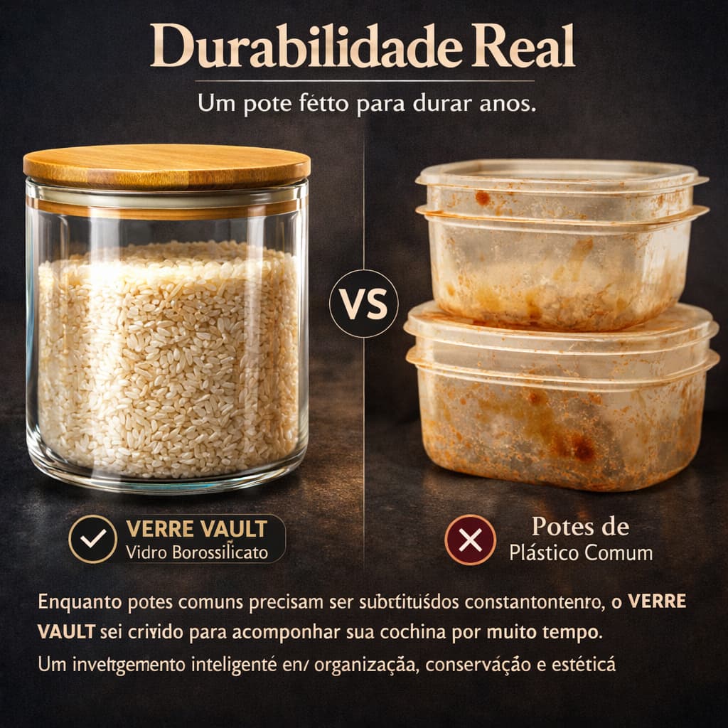 Pote Hermetico Vidro Borossilicato 18L Tampa Bambu Conservacao Alimentos Cozinha Organizado