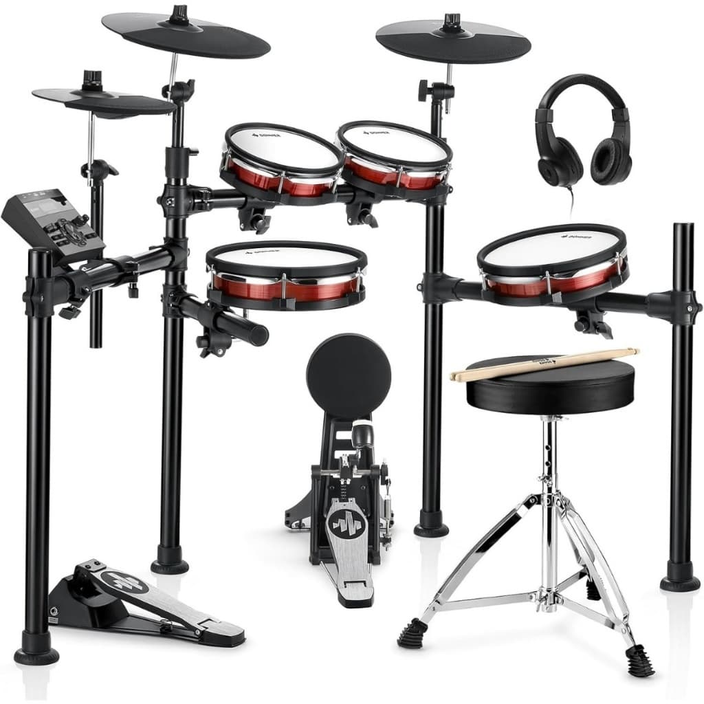 Bateria Eletrônica Donner DED-200 MAX MIDI Caixa Dual Zone 8 Pads Mesh 450 Sons Bluetooth Bivolt