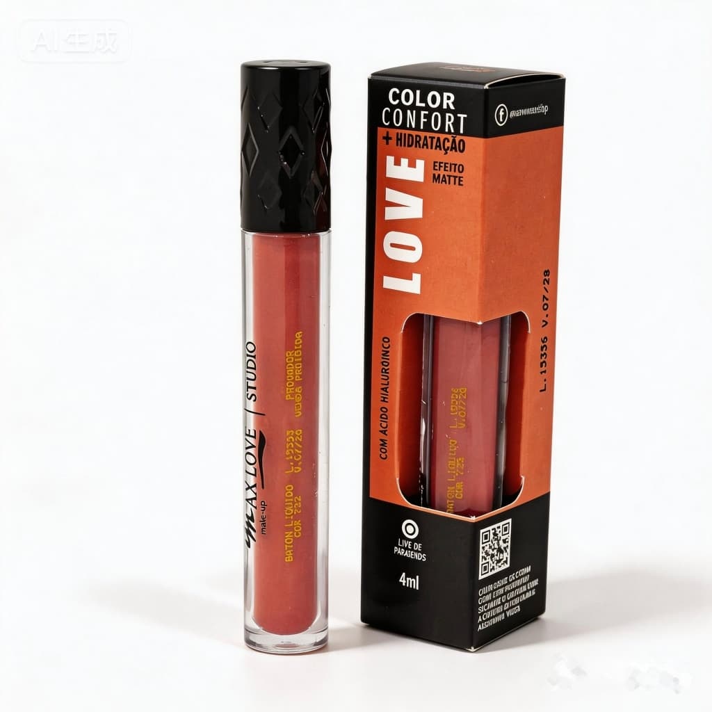 Batom Líquido Matte 722 Nude Rosado | 24h Durabilidade com Ácido Hialurônico,À Prova D'água, Longa Duração, Hidratante