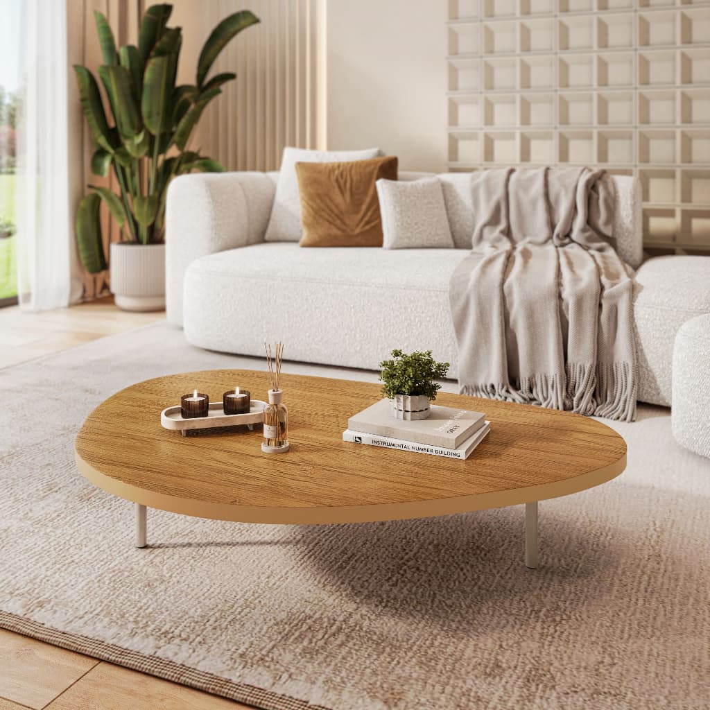 Mesa De Centro Lateral Apoio Revistas Livros MDF Para Sala De Estar Recepção Consultório 68cm Pequena