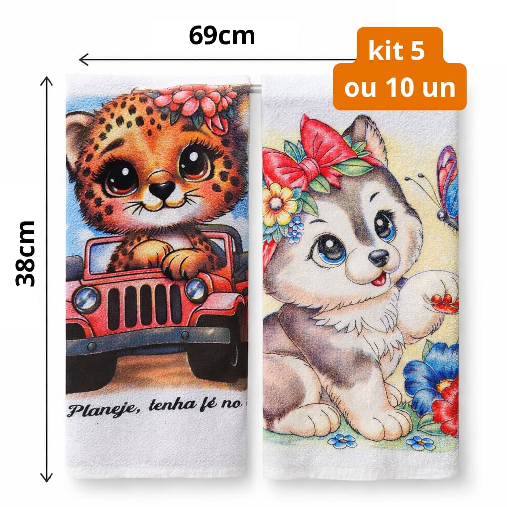 Kit 5 ou 10 Pano de Prato 100% Algodão Super Absorvente Não Solta Pelo Pé de Galinha