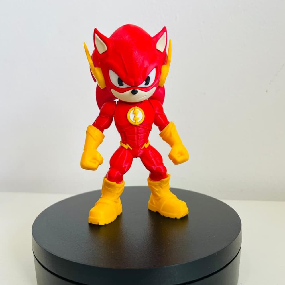 Boneco Sonic Flash Sonic em Impressão 3D - Decoração - Colecionável - Super Herói