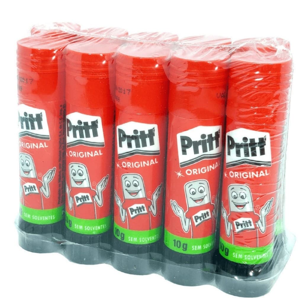 Cola Bastão Pritt Original 10g Kit com 10 Unidades Cola Escolar