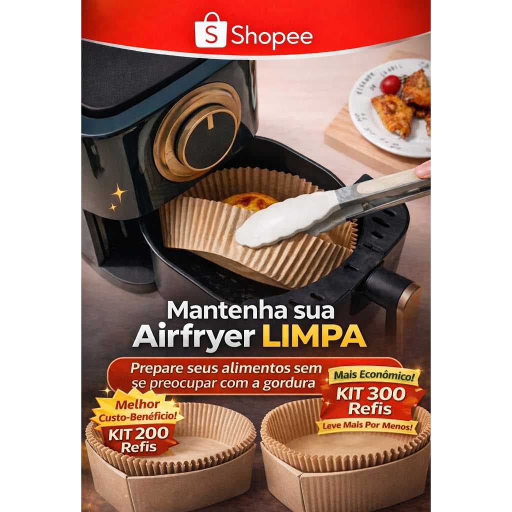 Kit 200 ou 300 unidades de Formas Redondas16cm Airfryer e Forno Descartável Papel Antiaderente  • Economia na Cozinha