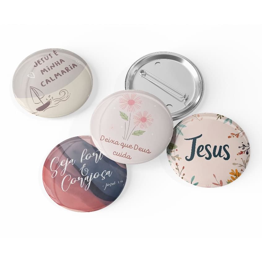 4 Botons Broche Alfinete - Coleção Cristã Gospel Papers - Button, Botton, Botom b36