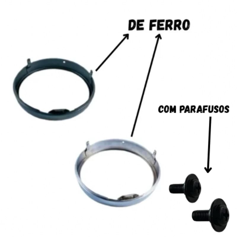 Aro de Farol Honda Titan e Fan 125 e 150(00-13), Preto e Cromado, ferro e com Parafusos