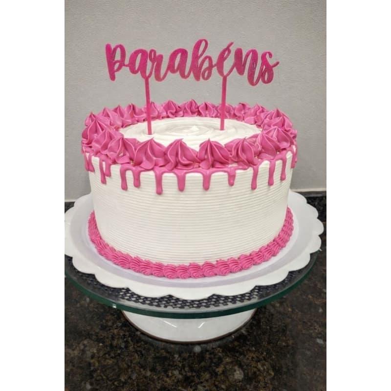Topo de Bolo Parabéns 10cm | Topper de Bolo Parabéns | Decoração para Bolo | Topo de Bolo Festa Parabéns Diversas Cores