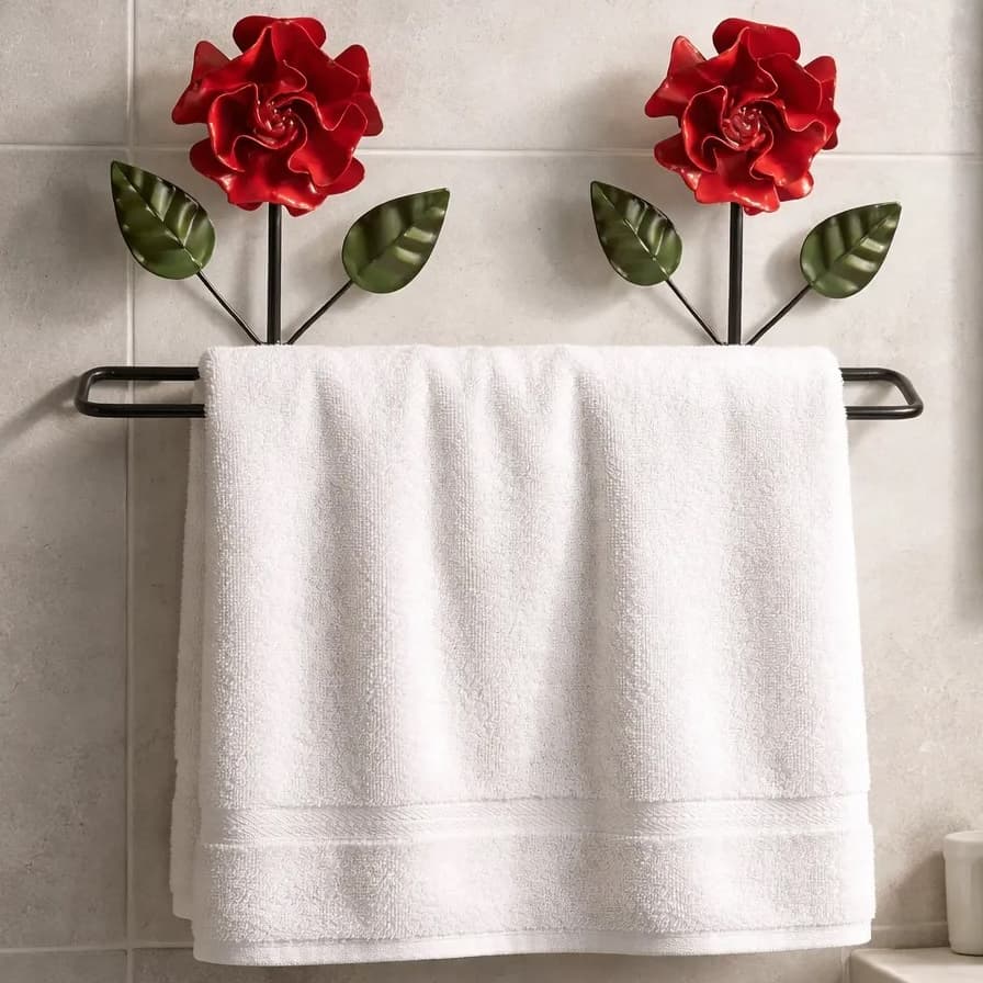 Suporte de toalha pequena para lavabo artesanal de ferro