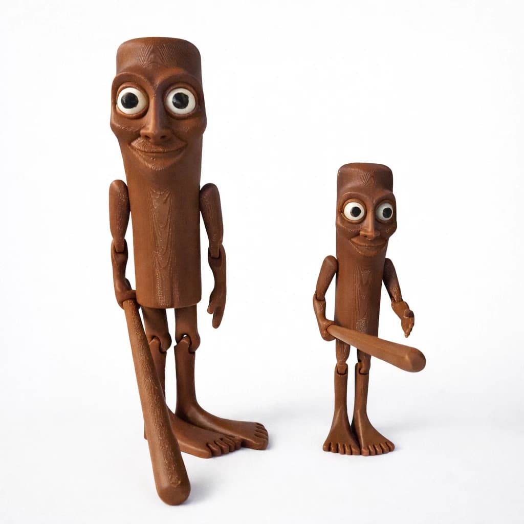 Tung Tung Sahur Brainrot Boneco Articulado Memes Viral Tun Tun Divertido para Crianças 19cm e 14cm