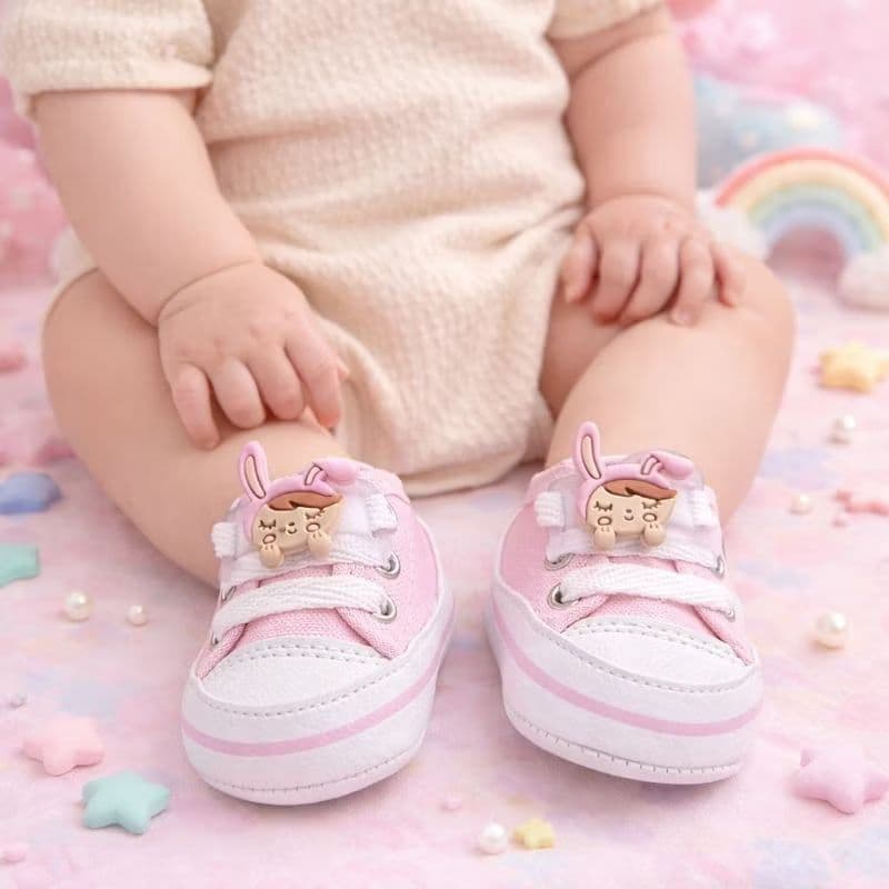 Tênis Infantil Bebê Menina Rosa Pé no Pano Conforto e Leveza
