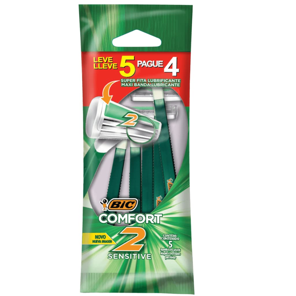 Aparelho de Barbear Bic Comfort 2 Twin Sensitive Leve 5 Pague 4