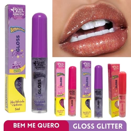 Gloss com Glitter Sabores Morango/ Tutti Frutti/ Uva Escolha o Seu!