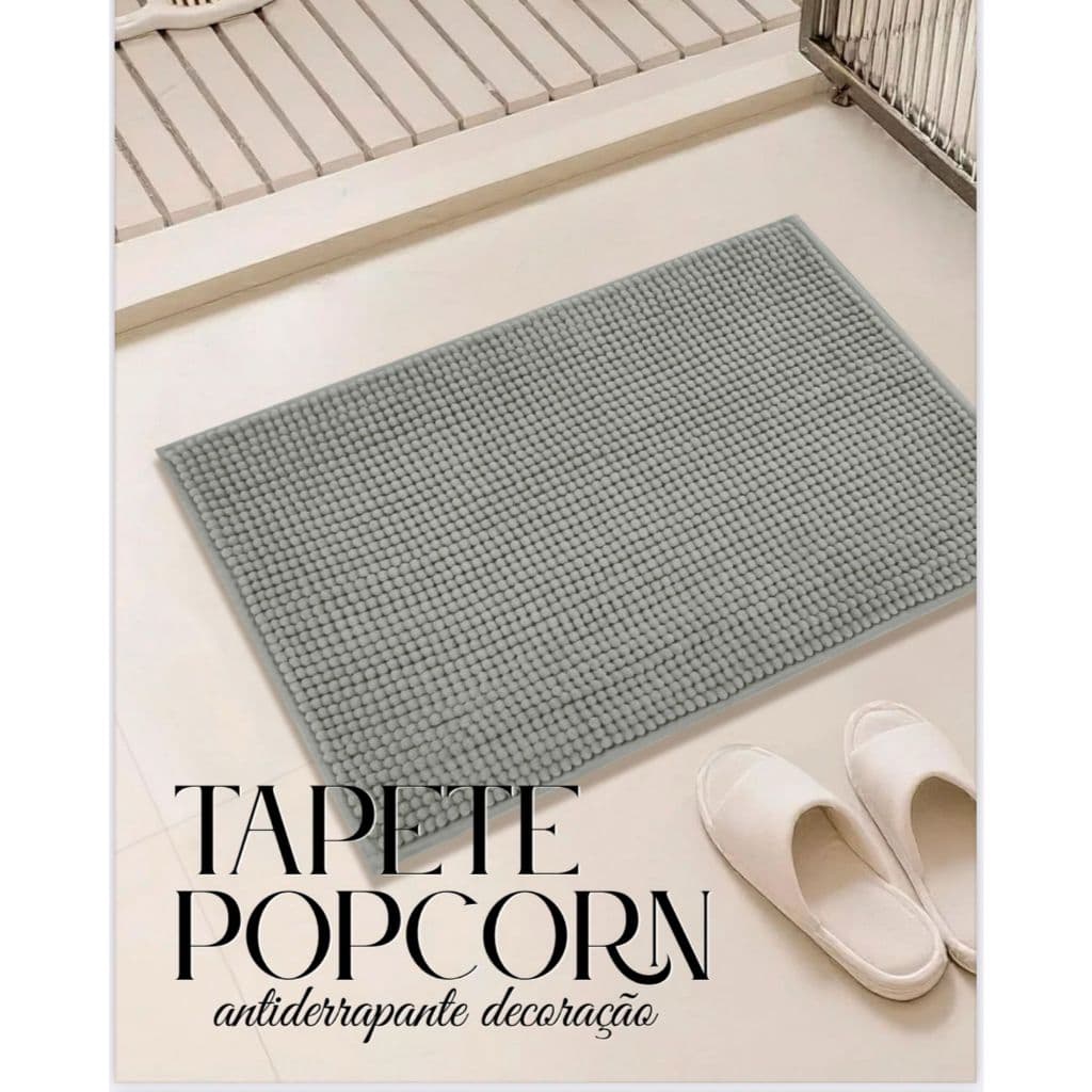 Tapete de Banheiro Antiderrapante Alta Absorção Macio Com Desing Elegante Bolinha Popcorn