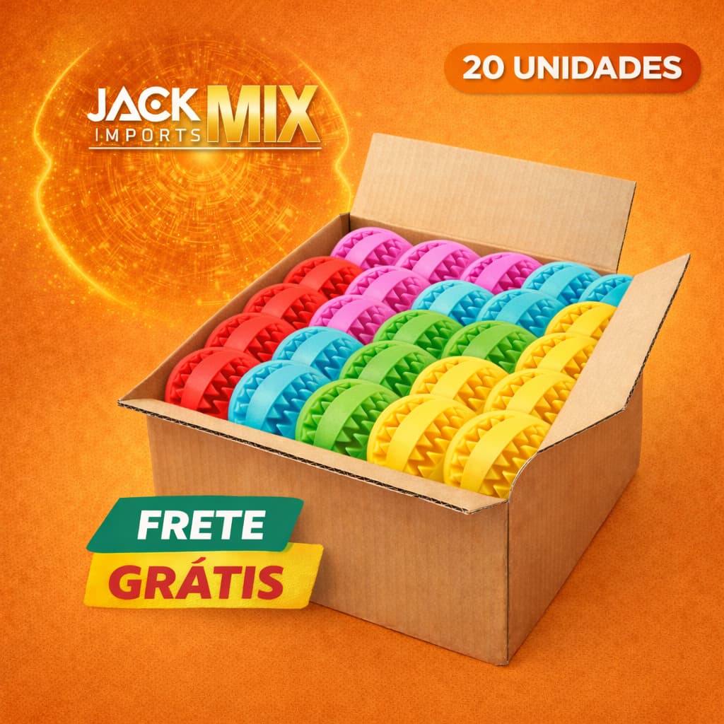 Kit Pet Bolas Dog Multifuncional Escova Mordedor Porta Petisco Pet Ball Boa Qualidade 6CM Estresse
