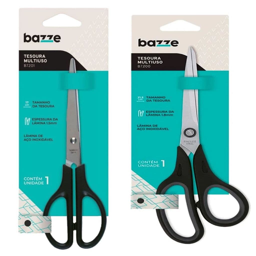 Bazze Tesoura Multiuso Aço e cabo plástico 17 ou 21cm 1 unidade
