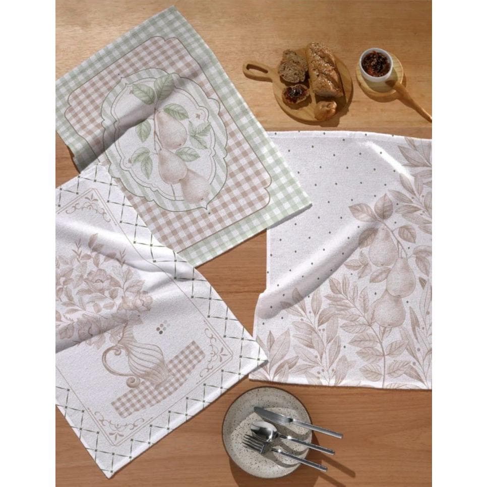 Kit com 3 panos Felpudos Atoalhados 100% Algodão Marca Dohler Outono Floral