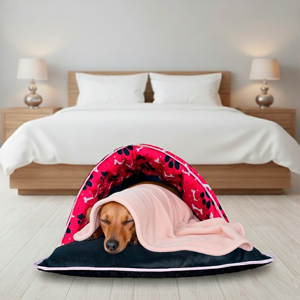 Saco De Dormir Pet Impermeável Com Mantinha Gato Cachorro Cães 2 Pcs Tipo Iglu Pequeno Porte Luxo