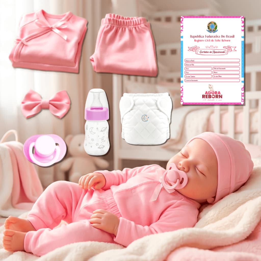 Bebê Boneca Reborn Livia Siliconada Realista Pode dar Banho Em Promoção