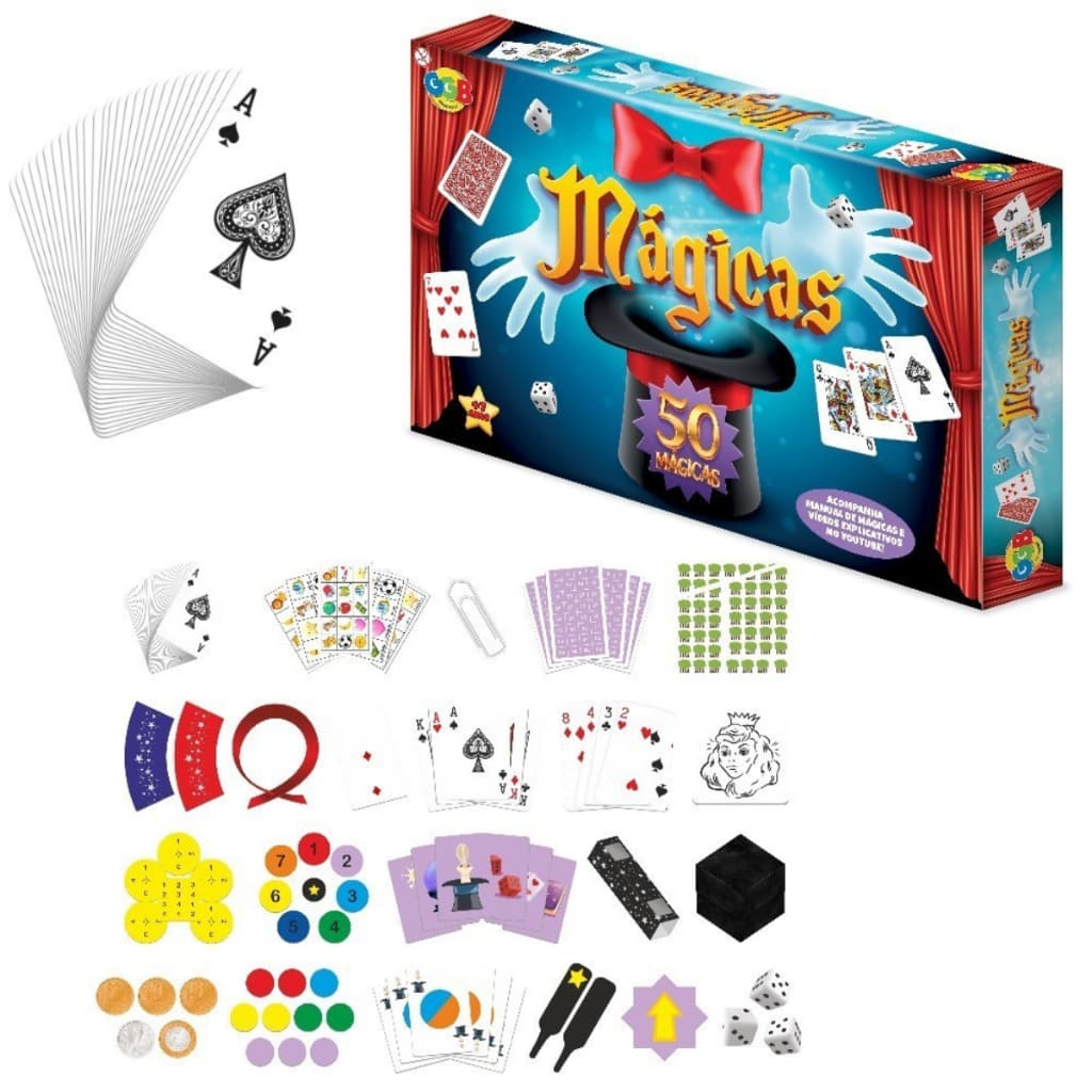 Kit de Mágicas com 50 Truques Infantil Mágico Presente 2026