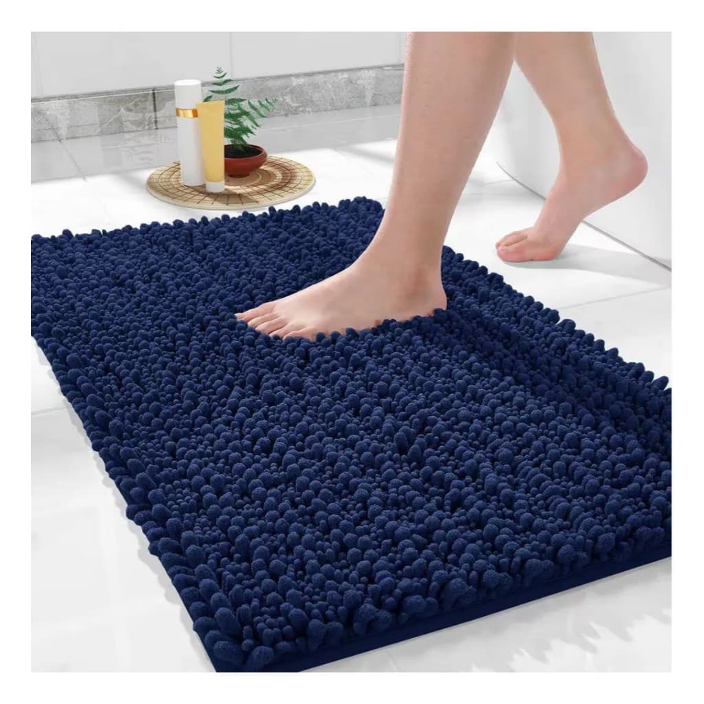 Tapete Chenille Popcorn 60x40 Felpudo Antiderrapante Banheiro Quarto Lavável
