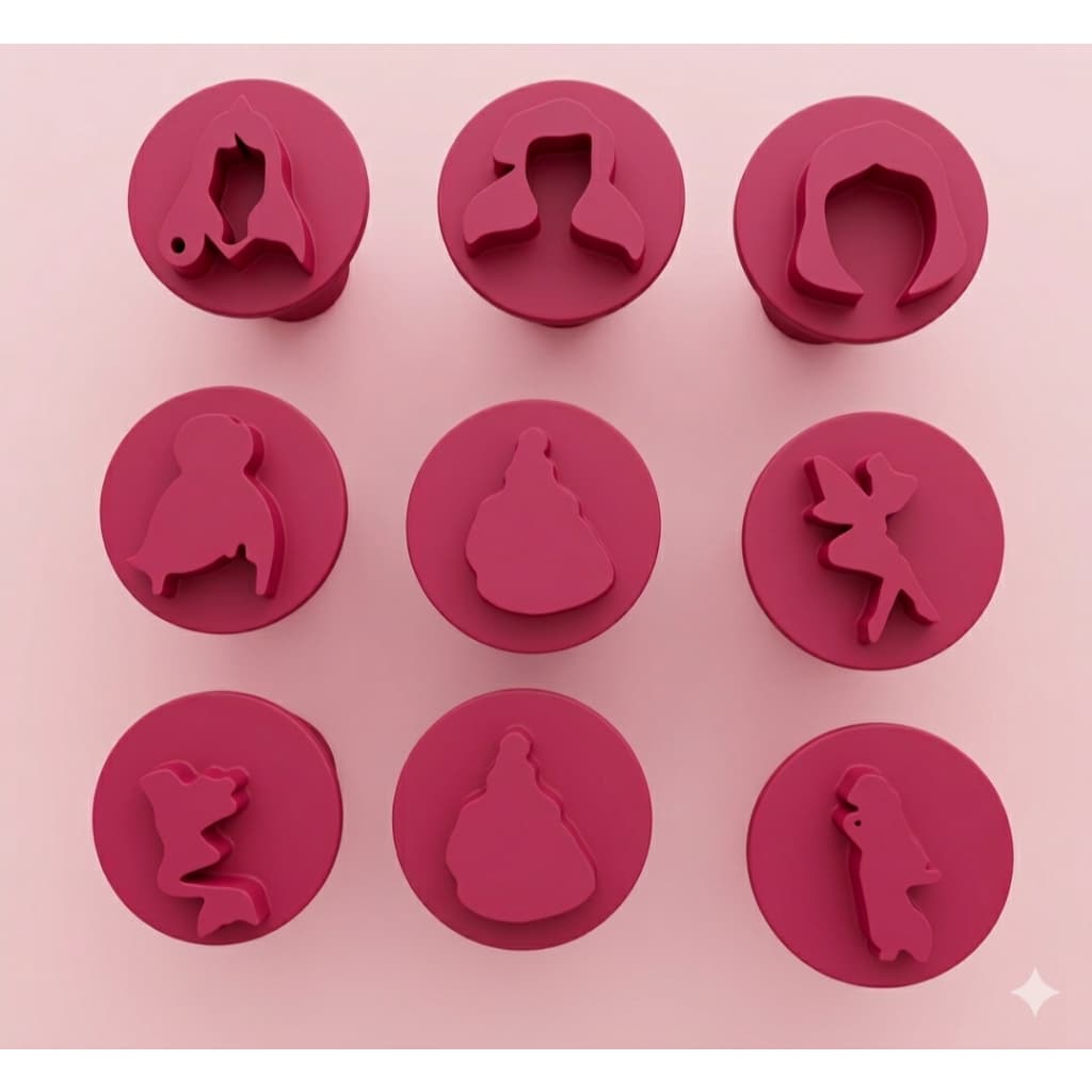 Kit 9 Carimbo Marcador Brigadeiro Disney Princesas