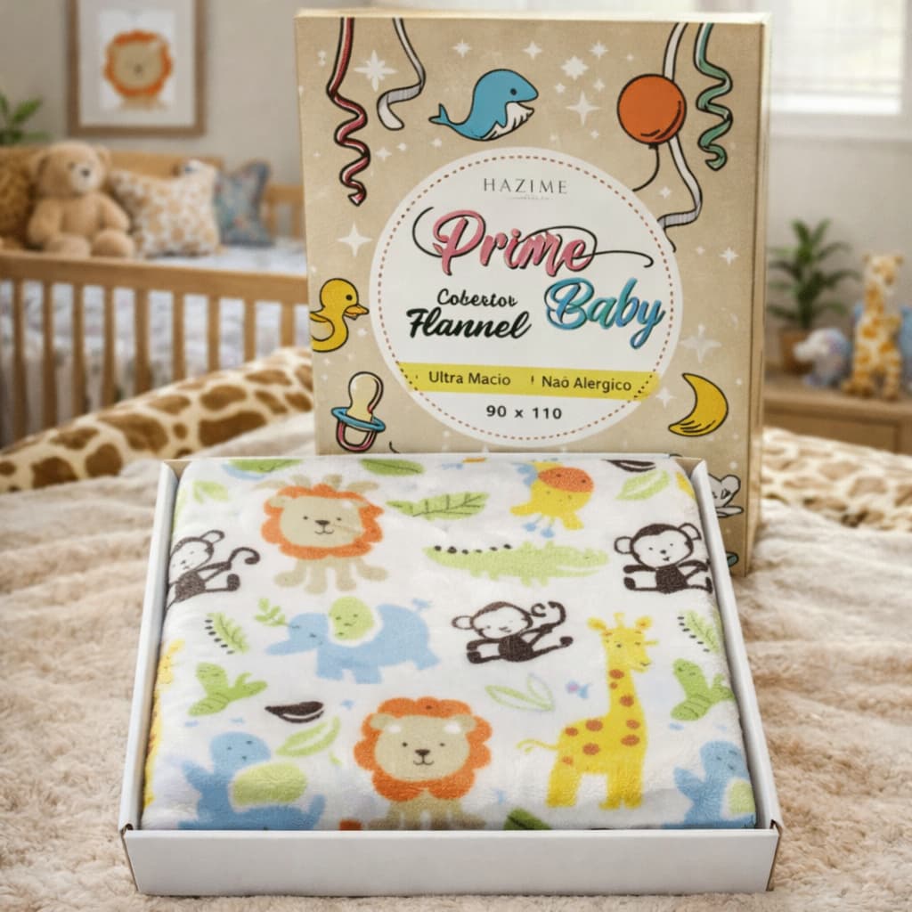 Cobertor Bebê Flannel Hazime 90x110cm Manta Infantil Microfibra Macia Quentinha Para Berço Carrinho