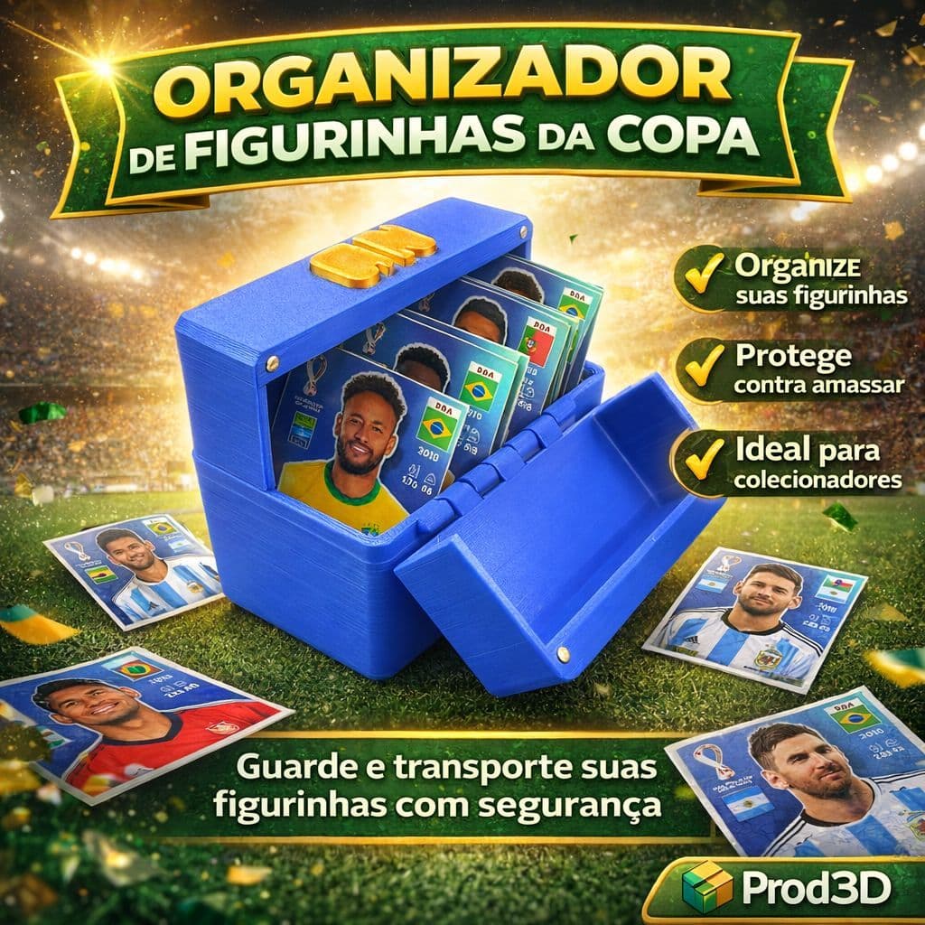 Porta Figurinhas Copa 2026 Divisórias Organizador Cards Colecionador Guardar Figurinhas Repetidas
