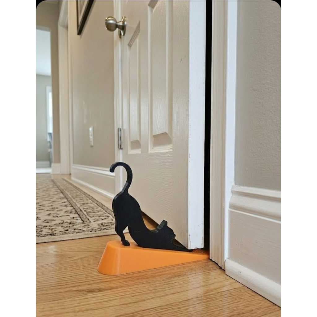 Batente de Porta Gato Antiderrapante Segurador de Porta Decorativo Peso de Porta 10x11 cm