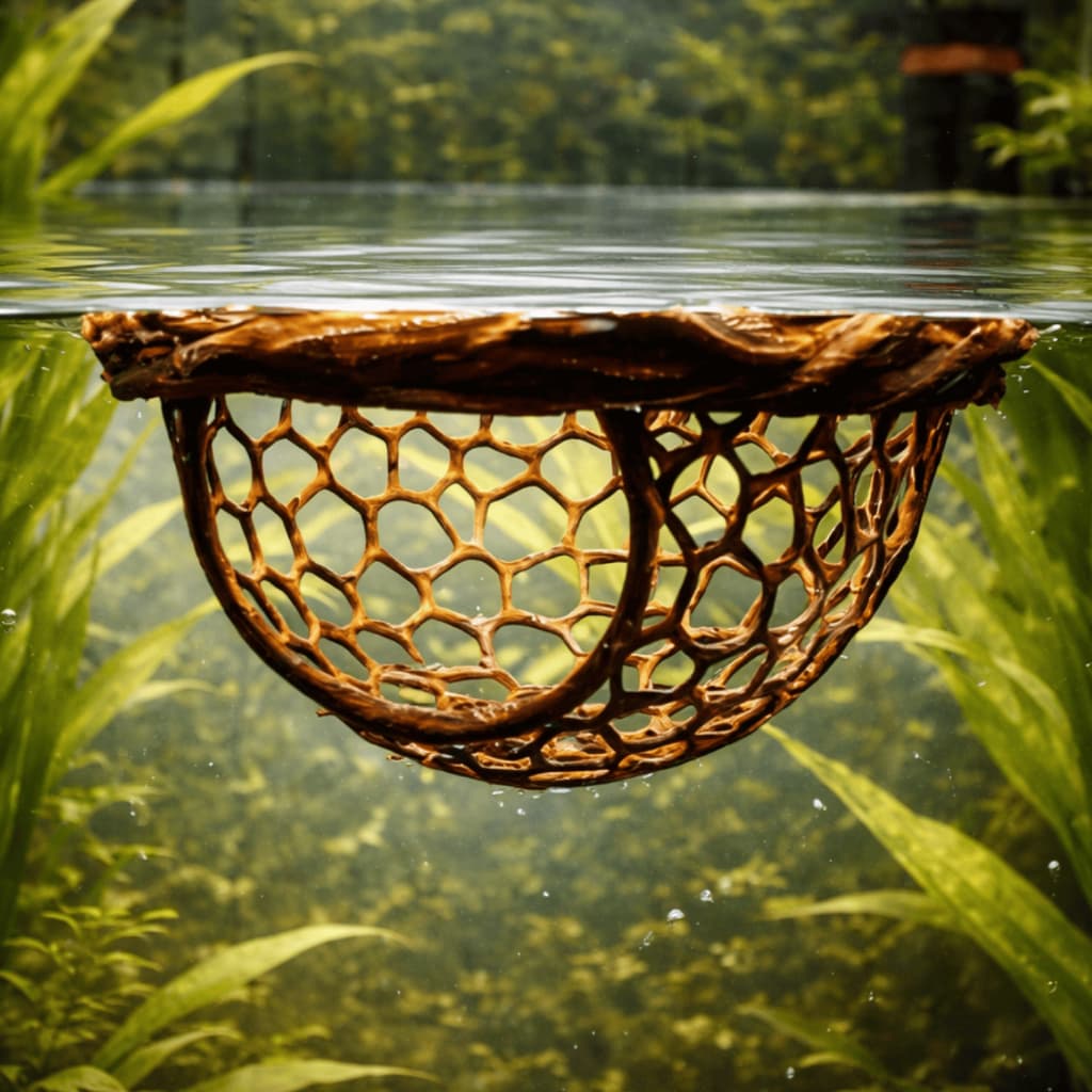 Esconderijo Flutuante para Peixes Betta Espada Toca Imita Madeira Refúgio Natural Atóxico Decoração para Aquário