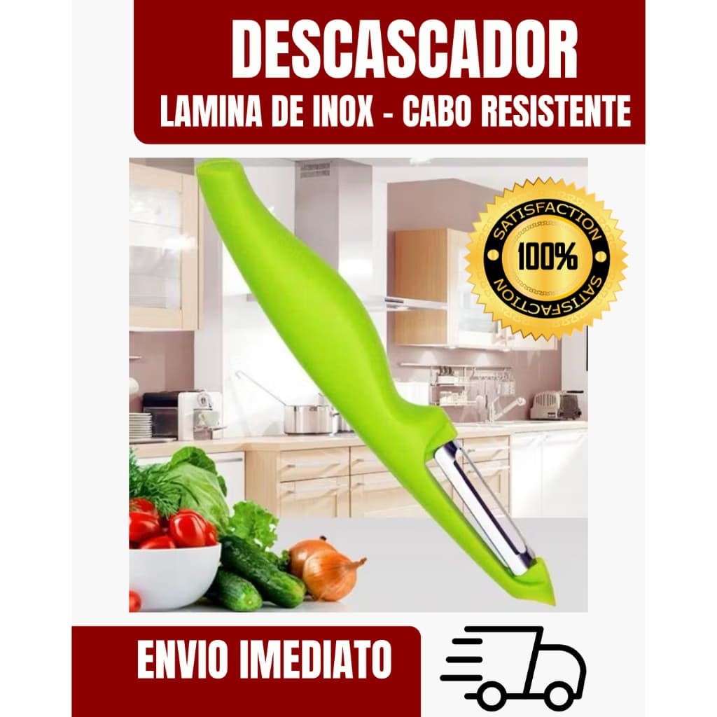 Cortador E Descascador De Frutas/Legumes Cabo Ergonômico Inox (Varias Cores)