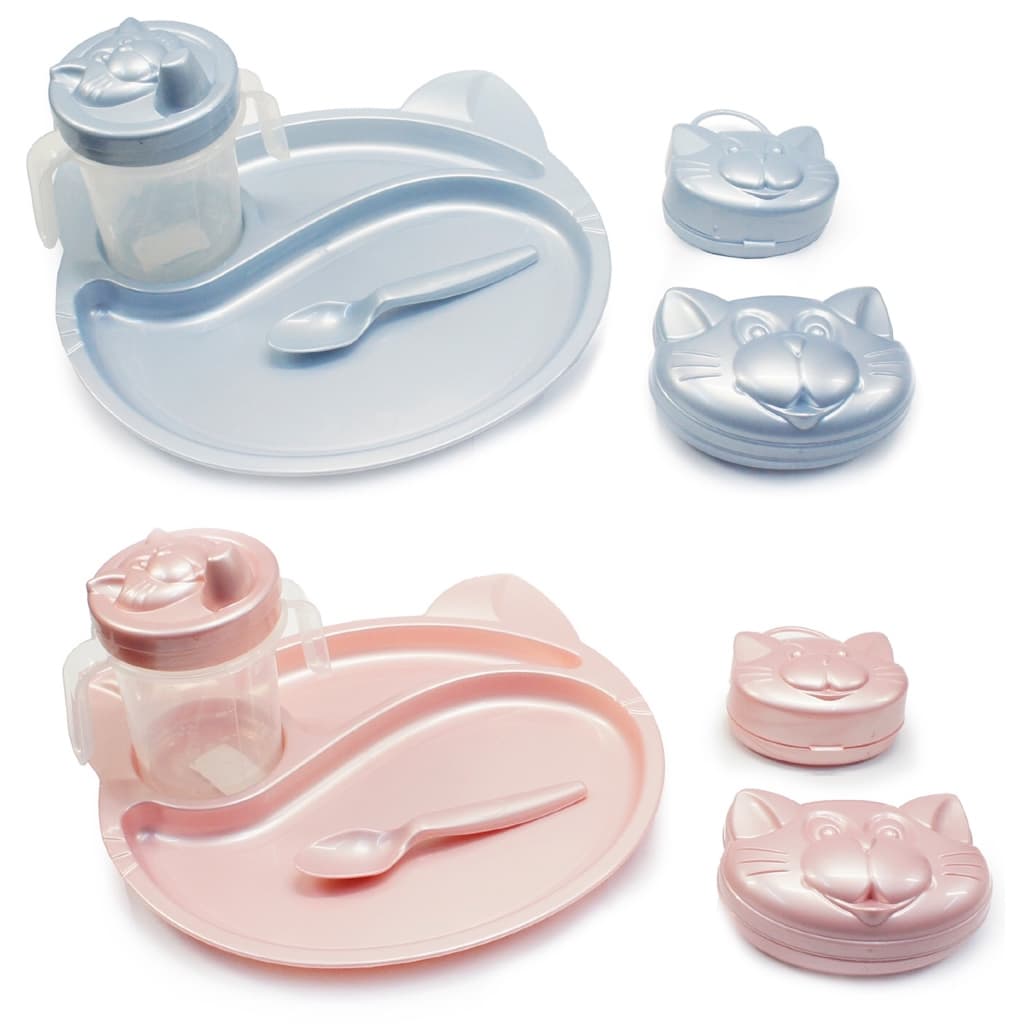 Kit Prato Infantil Baby Refeição e Colher Copo Porta Chupeta e Porta Sabonete