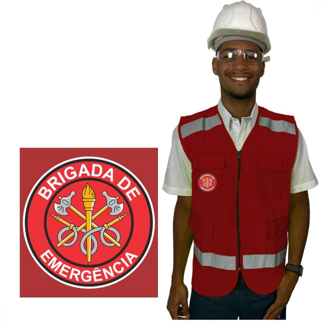 Colete Refletivo Brigada De Emergência Uniforme Profissional Vermelho