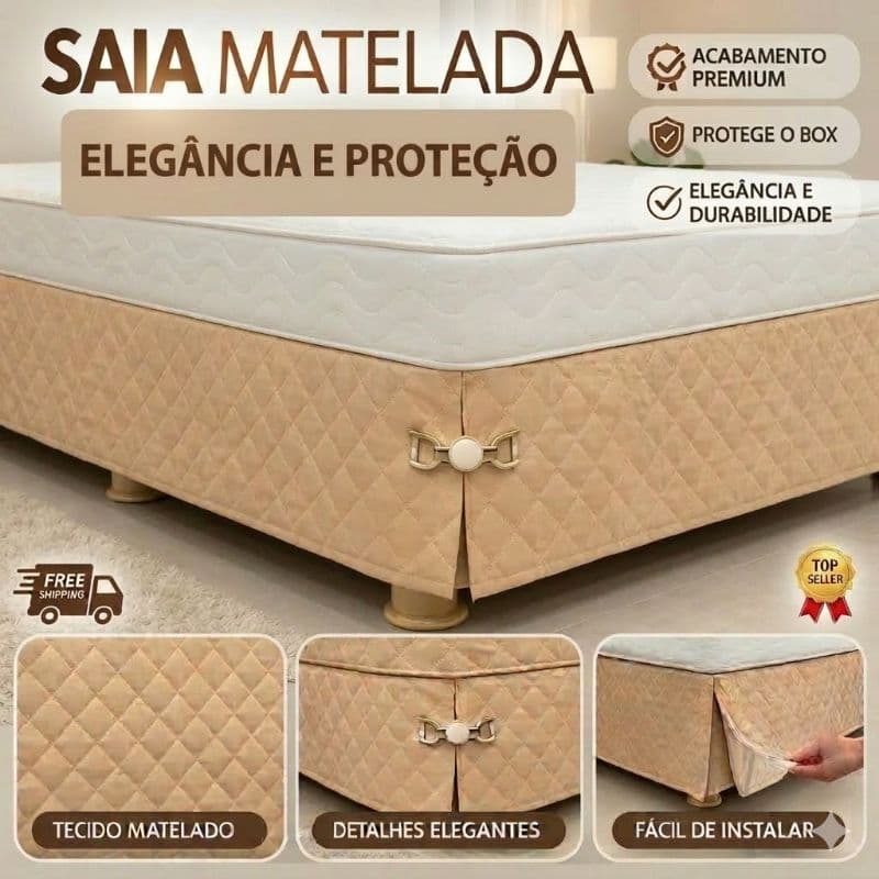 SAIA CAMA BOX MATELADA CAMA SOLTEIRO/ CASAL / QUEEN / KING